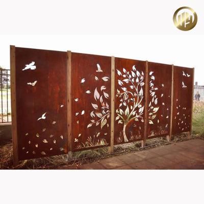 High Quality Corten Steel Panel Rusty Garden Metal Screen/ Laser Cut Fence Panel