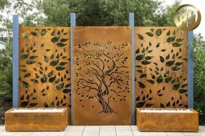 Corten Steel Laser Cut Customized Garden Decorative Screen/ Laser Cut Fence Panel