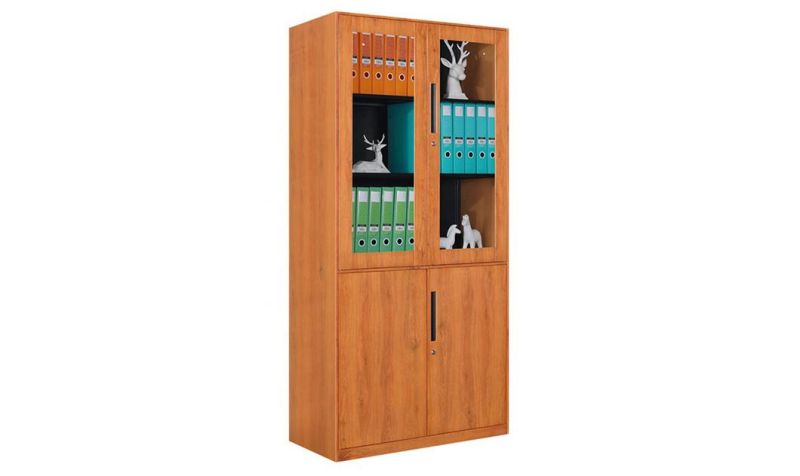 Modern Wood Grain Steel Filing Cabinet Large Storage Office/School/Hospital Furniture