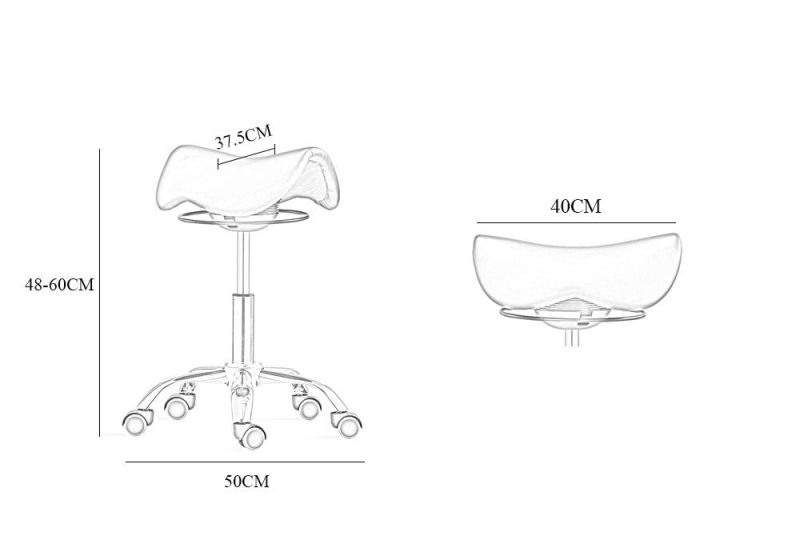 Adjustable Ergonomic Wobble Function Saddle Seat Stool Salon Barber Stool Office Chair