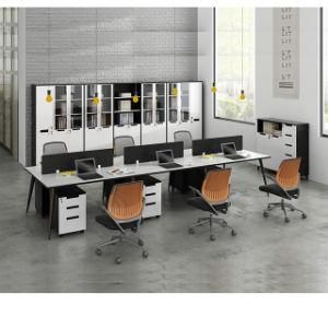 Melamine Wooden Office Furniture Linear Partition Workstation with Wire Management