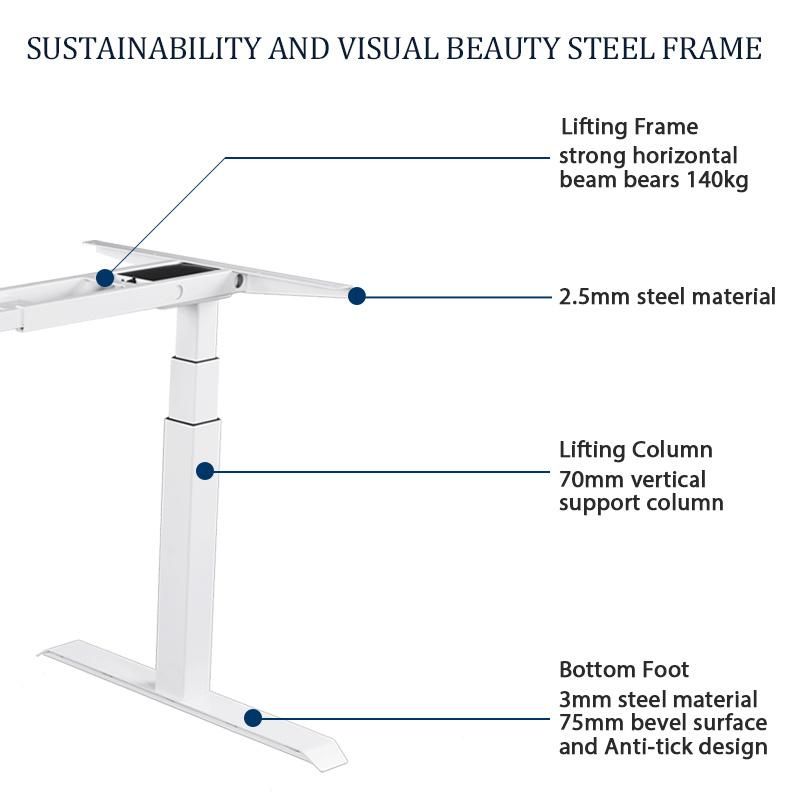 TUV Certificated Sit Standing Height Adjustable Home Office Desk