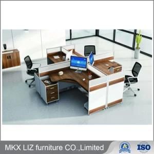Popular 4 Person Office Glass Partition Cubicle Workstation (CP74L)