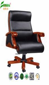 Swivel Leather Executive Office Chair with Solid Wood Foot (FY1015)