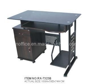 Hot Office Furniture Computer Table with Glass Top (RX-7323B)