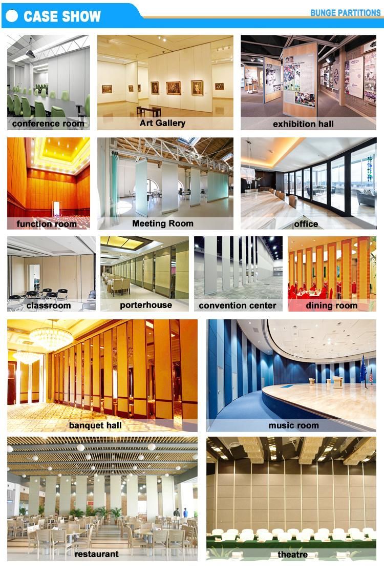 Sliding Door in Banquet Hall Wood Room Divider Screen Movable Partition Wall for Banquet Hall