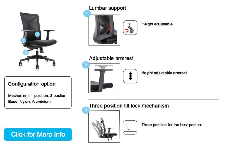Adjustable Lumbar Support Mesh 1PC/Carton Computer Parts Wholesale Office Chair