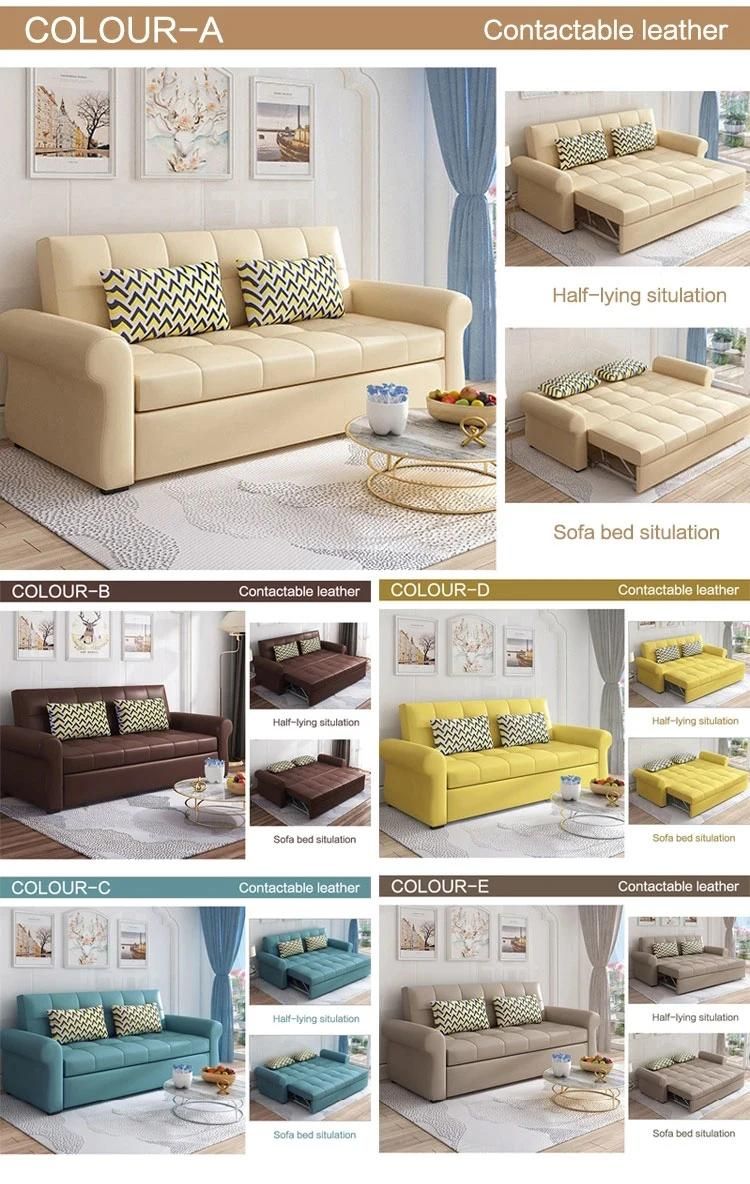 New Design Studio Couch Sofabed Leather Folding Daybed Hot Selling