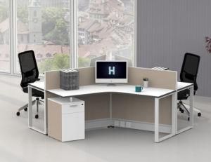 Modern 120 Degree Screen Office Partition Cubicle Irregular Shape Staff Workstation