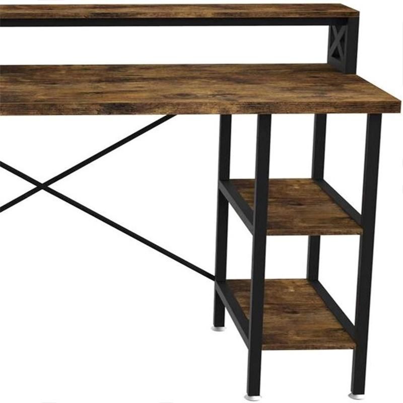 American Retro Home Desk with Bookshelf Writing Desk 0300