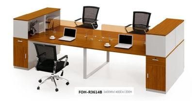 Customized 4 Seats Workstations with Book Shelf for Open Office