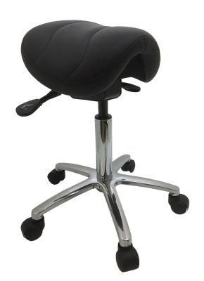 250mm Aluminum Base Nylon Castor Class 4 Gas Lift Two Lever Tilting Mechanism PU Upholstery Saddle Chair