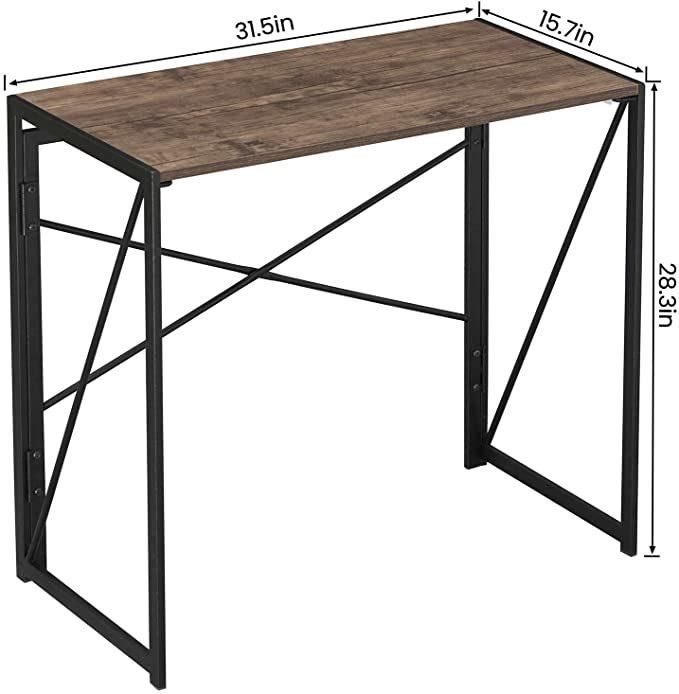 Nova Brown Computer Desk Office Table Foldable Table Simple Home Office Desk