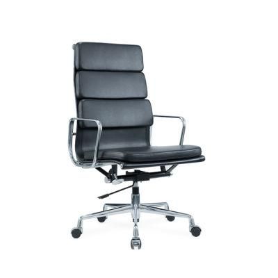 Executive Vinyl PU Leather Office Chair High Back Staff Adjustable Chair for Office Building, School, Hospital, Black