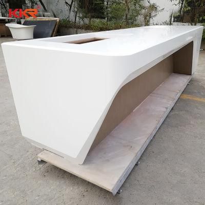 Customized Artificial Solid Surface Stone Reception Bar Counter Desk