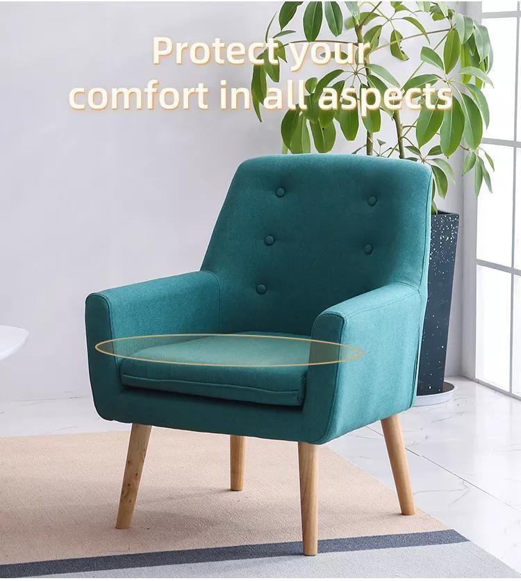 High Quality Leisure Chair Fabric Lounge Chair with Wood Feet