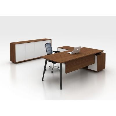 L-Shape Large Modern Design High End Luxury Executive Big Stainless Steel Office Desk for Boss Office