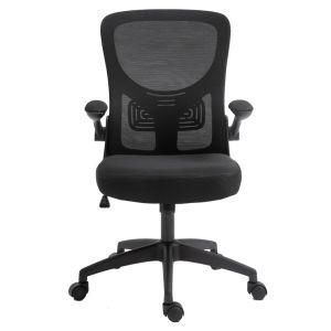 Competitive Price Black MID Back Mesh Office Chair with Foldable Armrest
