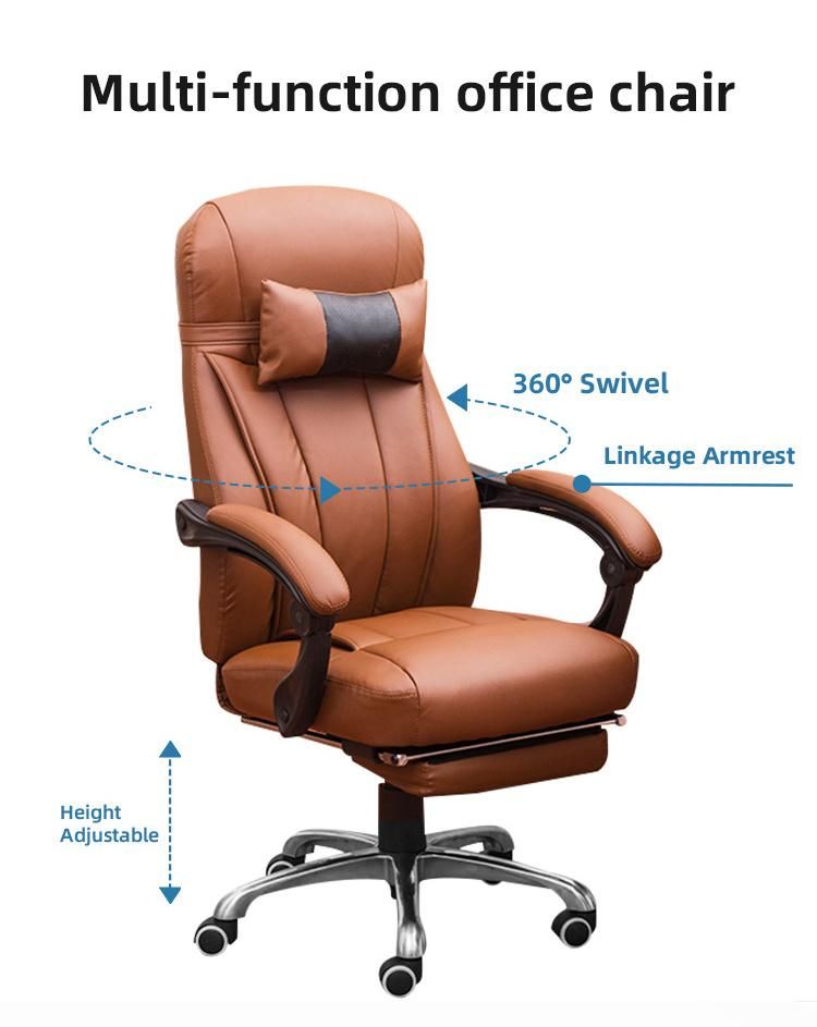 2022 Cheap Luxury Office Chair Swivel PU Leather Ergonomic Boss Executive Officer Chair with Footrest