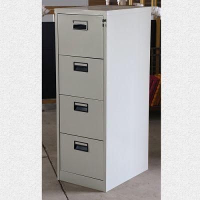 Fas-001-4D Classic Grey Office Metal Furniture 4 Drawers Vertical Steel Storage Filing Cabinet