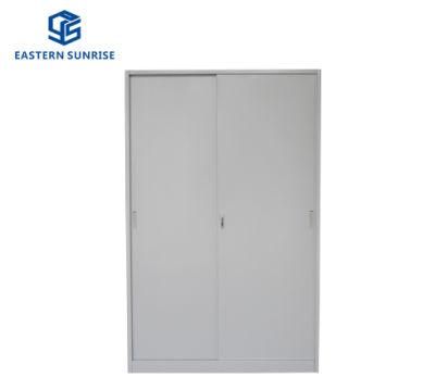 Full Height Metal Storage Cabinet with 2 Sliding Steel Doors