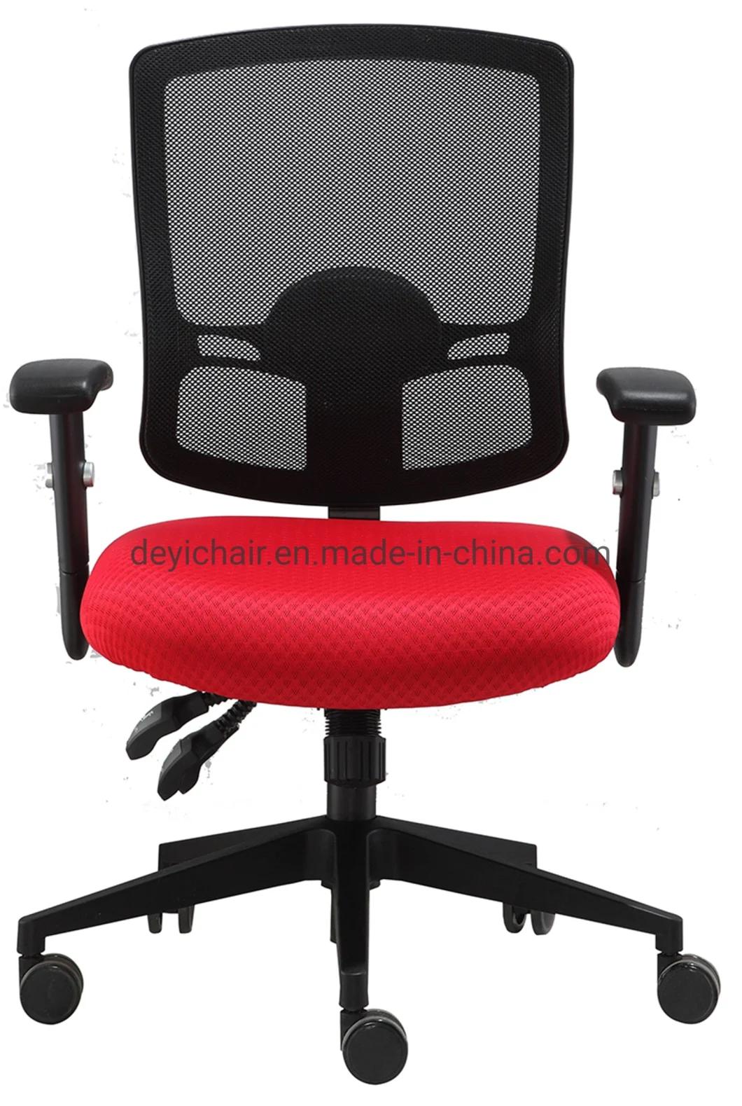 3 Lever Heavy-Duty Mechanism N340mm Nylon Base with Nylon Castor PU Adjustment Armrest Mesh Back Fabric Seat Office Chair