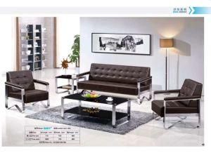 Modern Waitting Room Furniture PU Sofa in Metal Legs