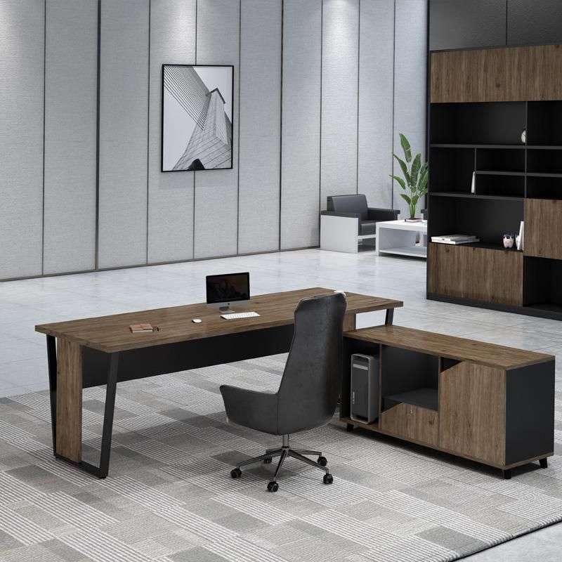 Chinese Furniture Factory Simple Modern Steel Wood President Office Director Desk