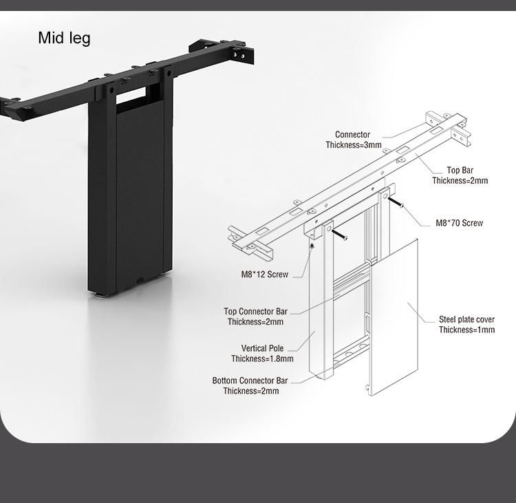 Customized Heavy Duty Office Furniture Desk Feet Steel Die-Discasting Aluminum Metal Table Legs