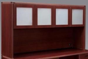 Modern High Quality MFC Board Office Furniture Hutch with Aluminum Glass Door