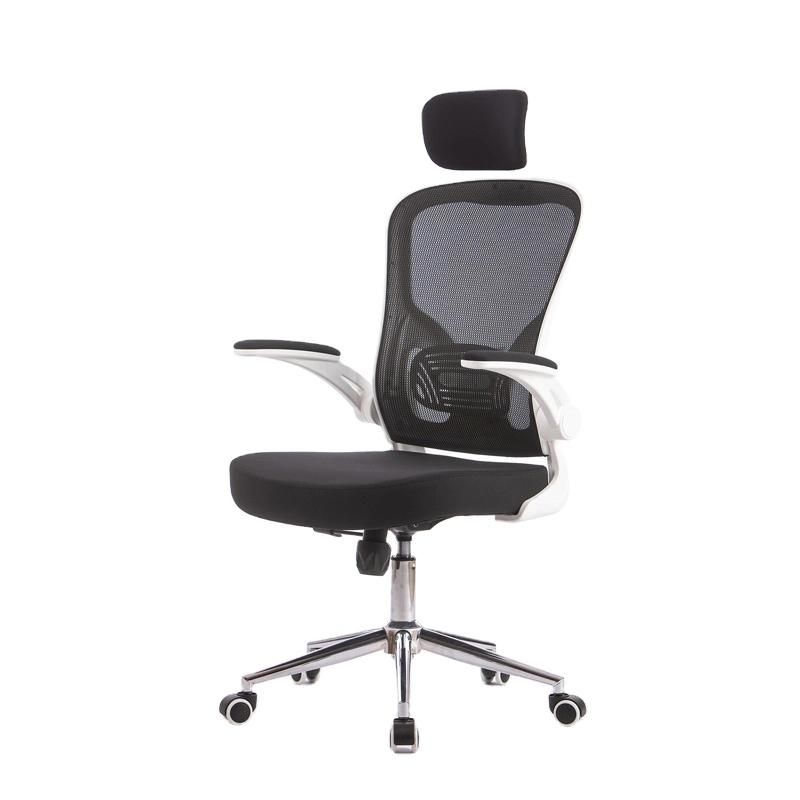 White High Back Flip up Armrest Mesh Office Chair