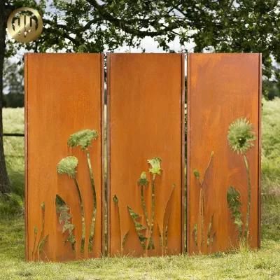 Modern Distinctive Custom Pattern Corten Steel Rusty Metal Decoration Screen