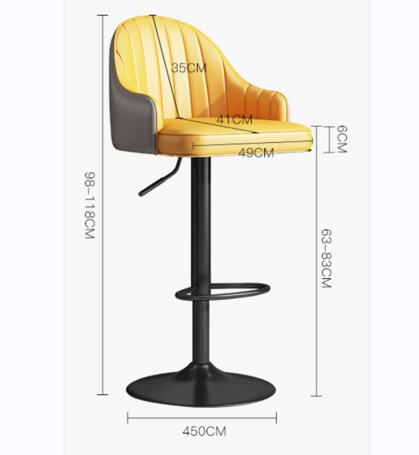 Silver Steel Base Bar Chair Leather Bar Stool with Footrest