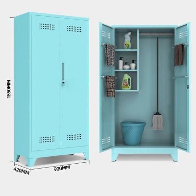 School Stainless Broom Mop Sundries Cabinet for Storage of Cleaning Equipment
