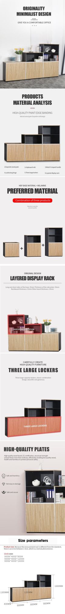 Cheap Wooden Office Furniture File Cabinets Filing Storage with Locker