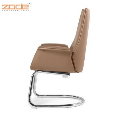 Zode Modern Home/Living Room/Office Furniture Visitor Chair Metal Leg MID Back Conference Meeting Room Leather Chair