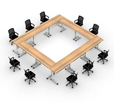 Wall Folding Desk with Wheels College Classroom Furniture Training Study Desk Adjustable Desk Office Desk