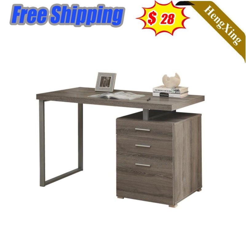 Modern Gaming Design Home Furniture Grey Wooden Computer Table with Drawers Office Desk