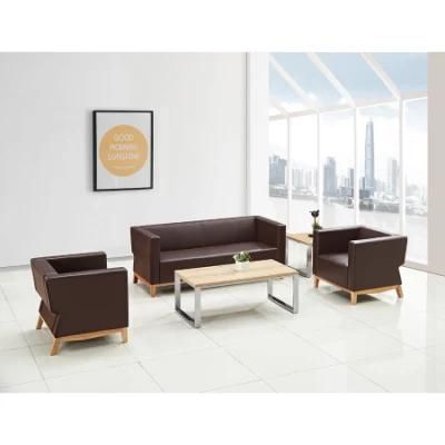 Office Lobby Combination Synthetic Leather Sofa Public Waiting Sofa for Reception