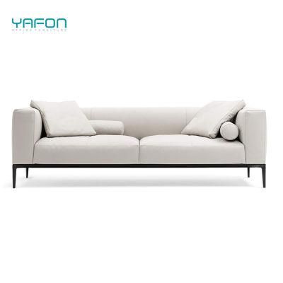 Factory Modern Sofa PU Leather Customized Metal Leg Visitor Lounge Office Sofa