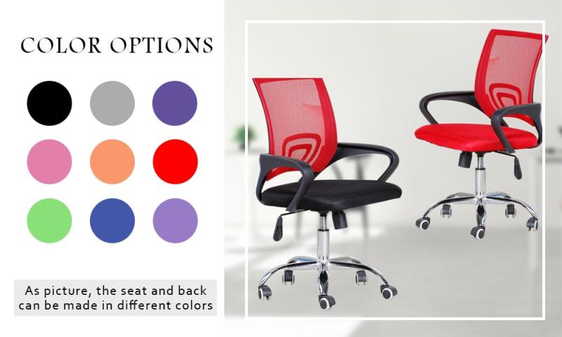 Height Adjustable Rotating Visitor Swivel Ergonimic Stainless Steel Leather Executive Mesh Office Chair with Armrests for Conference Meeting Training Event