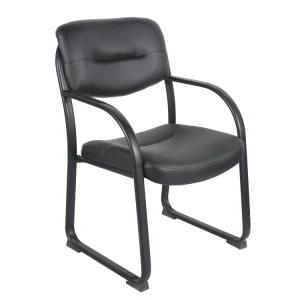 Simple Office Stacking Chair with Bonded Leather Upholstered
