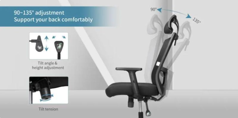 Comfortable New Design Mesh Computer Ergonomic Adjustable Task Office Chair