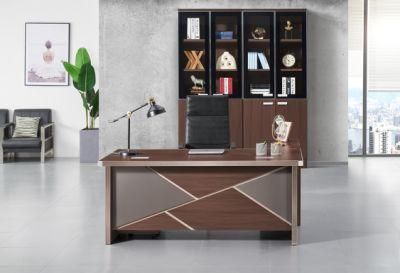 Hot Sales Luxury Aluminium Edge L Shaped Wooden Office Executive Desk