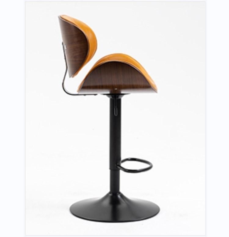 High Back Leisure Bar Seat Silver Steel Base Bar Stool