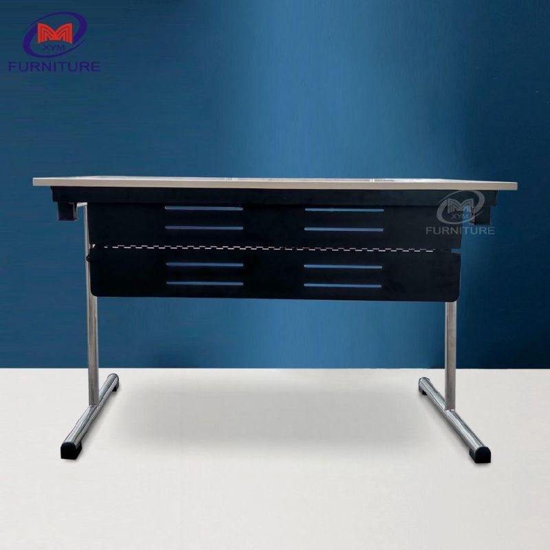 Modern Luxury Executive Adjustable Table Metal Frame I Shape Desk Wooden Rectangle Office Table