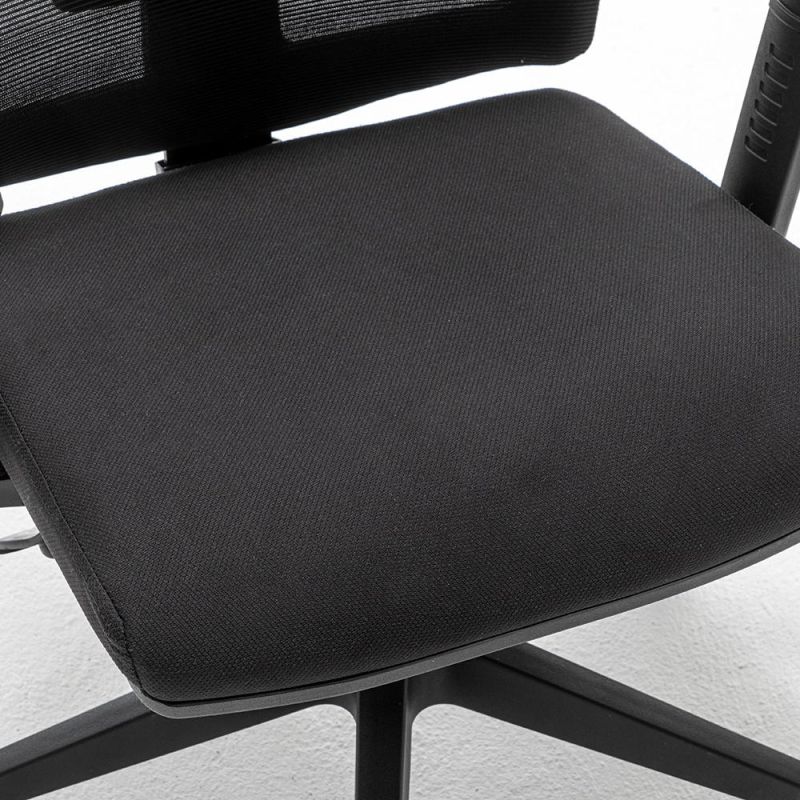 Mesh Office Chair with Lumbar Support, Thick Seat Cushion and Adjustable Headrest - 135° Rocking High Back Desk Chair