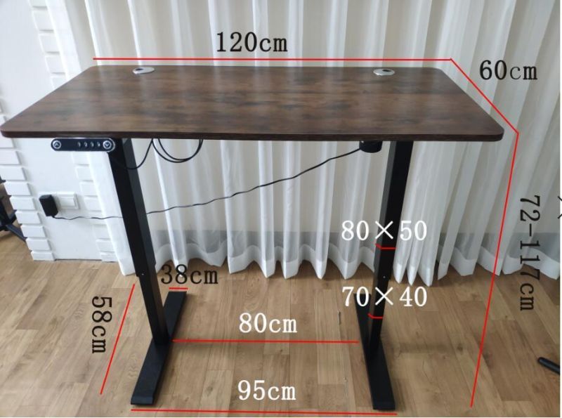 Office Furniture Electric Standing Desk Height Adjustable Desk Legs with Splice Tabletop