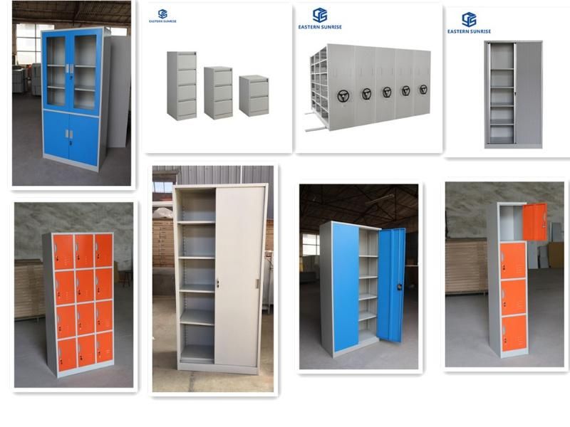 Full Height Metal Storage Cabinet with 2 Sliding Steel Doors