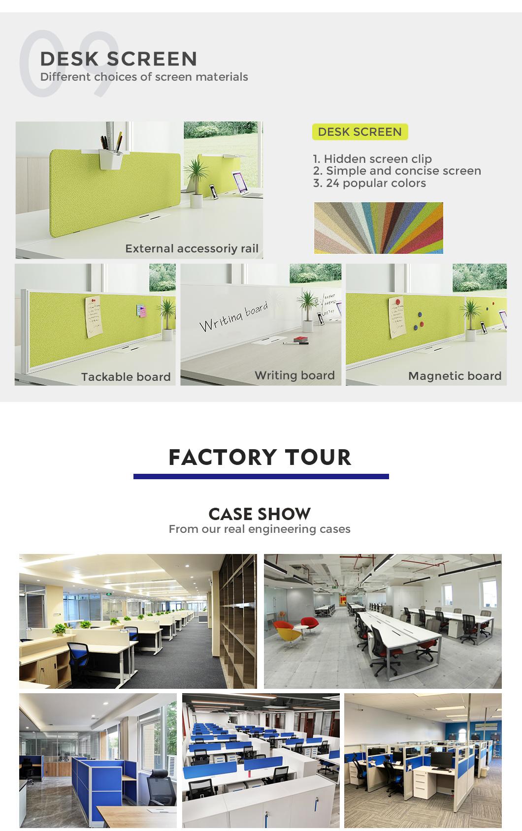 Office Table Modular 120 Degree Office Desk 3 Person Workstation